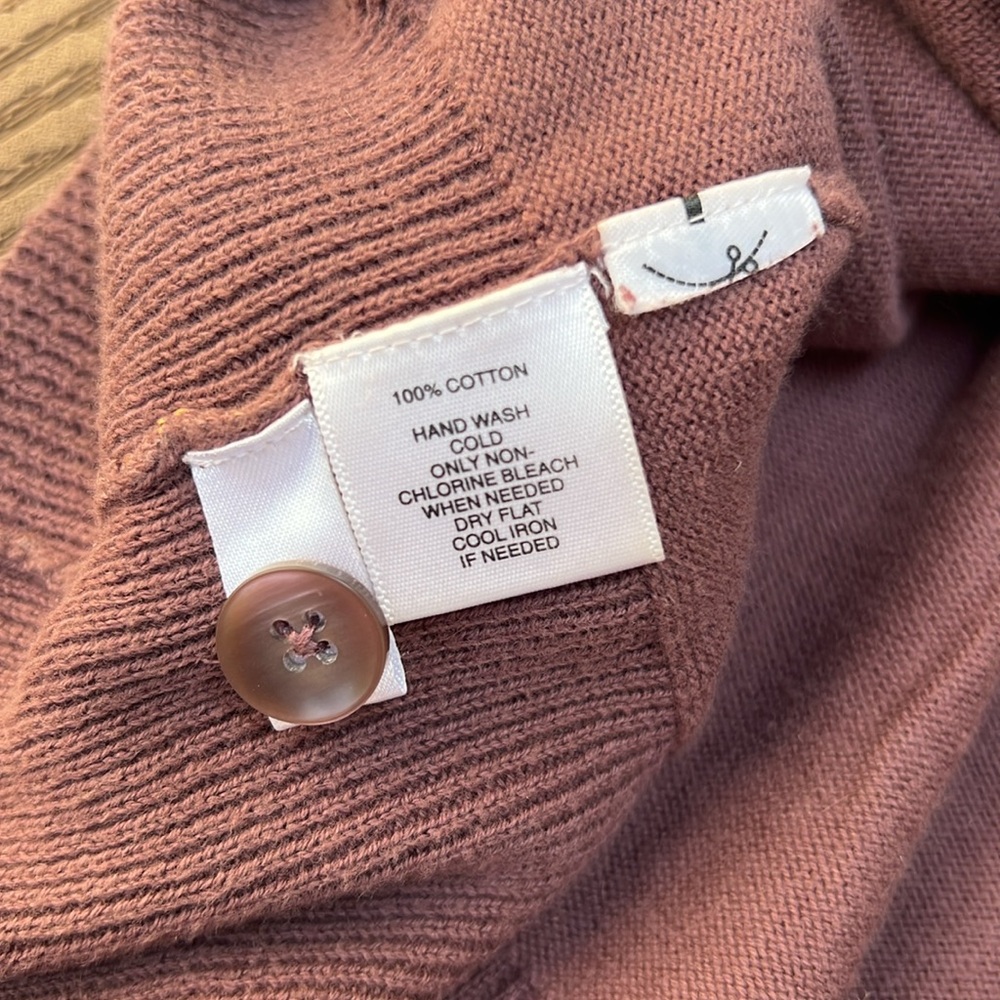 LOFT Brown/gold flecks Knit Cardigan Sweater S XS - Picture 6 of 9